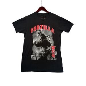 Godzilla T-Shirt Small Blk Red Men Graphic Crew Neck Classic Japanese Monster